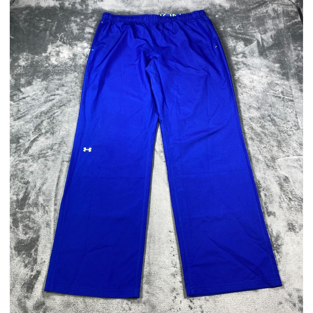 Under Armour Semi-Fitted‎ Track Pants Womens Large Blue Craze Woven Wick Relaxed